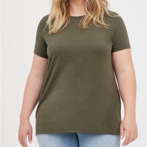 Torrid Olive Green Everyday Signature Jersey Crew Neck Tee